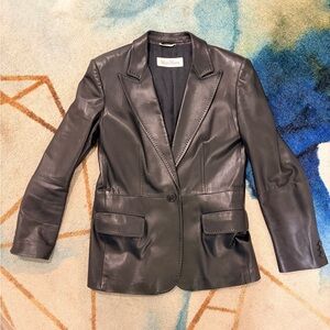 MaxMara Women's Black Leather Blazer